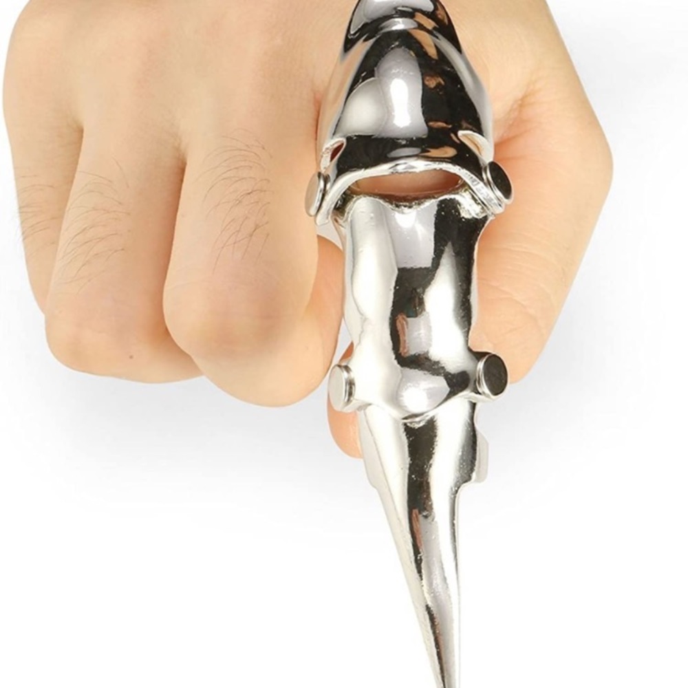 Men's Punk Silvery Armour Knuckle Ring